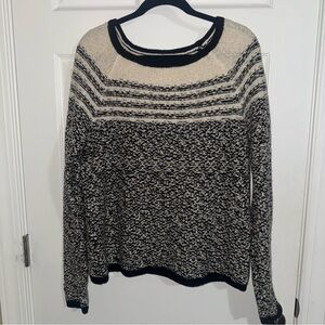 Lou & Grey Black and Cream Crew Neck Sweater